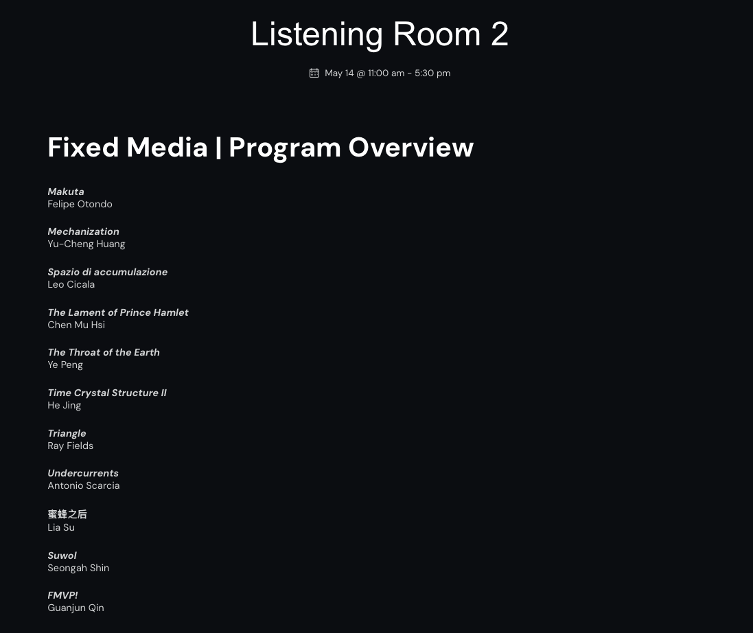 Mechanization listed in Fixed Media program overview